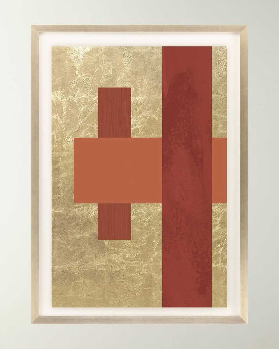 "Gold Colorblock II" Hand-Embellished Giclee by Libby Langdon